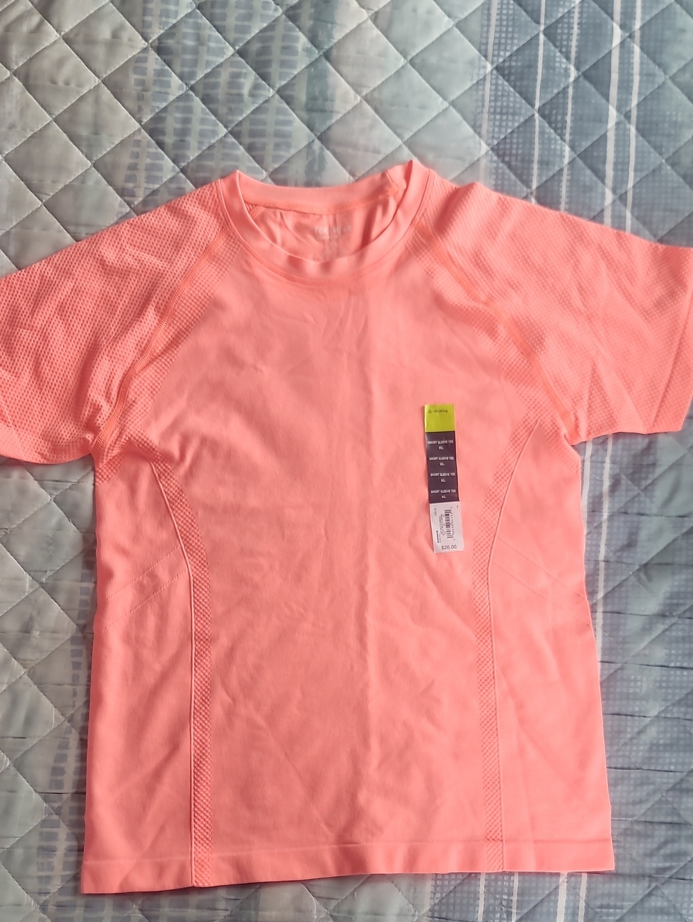 Womens Performance Crew Neck Top - Coral Pink XL